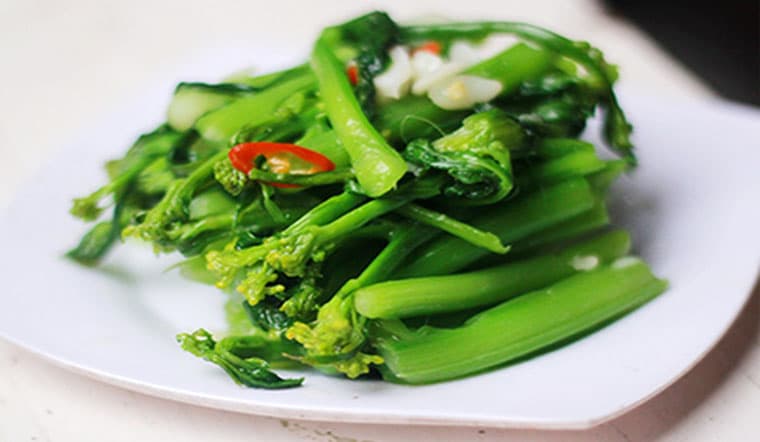 Rau cải luộc / xào tỏi