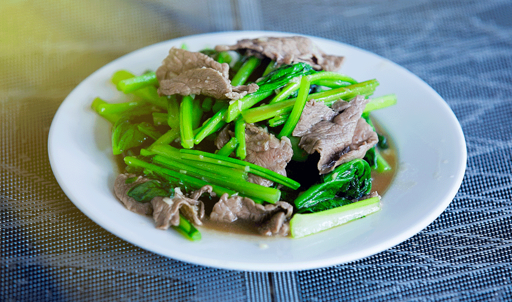 Cải xào bò
